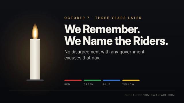 October 7, Three Years Later: We Remember, and We Name the Riders
